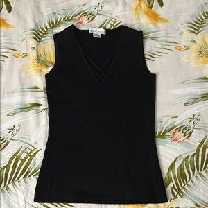 White House Black Market Black Fitted Sleeveless Tank